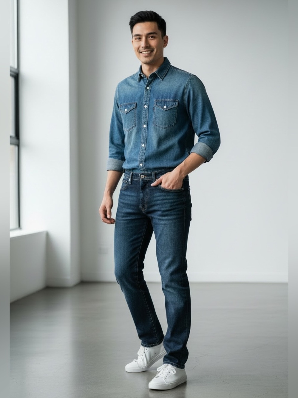 Eddie Bauer Men's Straight-Leg Jeans in Dark Blue - Great Father’s Day Gift!